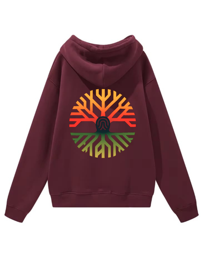 Sudadera con capucha WINE RED bordada